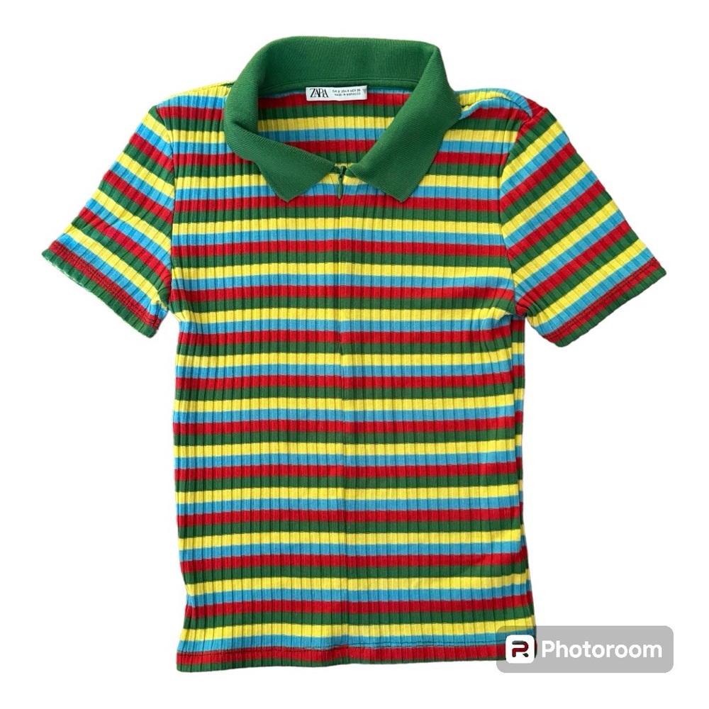 Zara Short Sleeve Polo Tee in Green, Red, Yellow, Blue